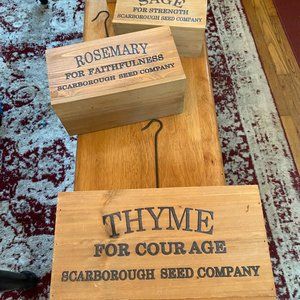 Wood Herb Boxes with Hooks  - HARD TO FIND